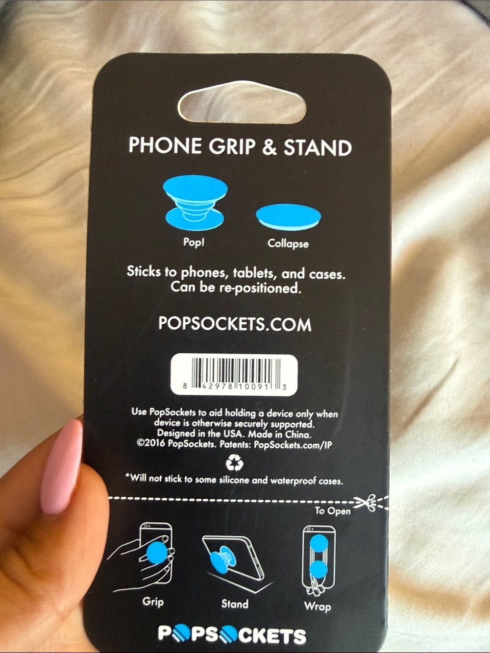 NWT 🏷️ | POPSOCKETS | Mustache PopSocket | White Black | One Size - Picture 3 of 4